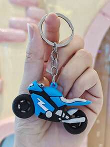 1/2/4件卡通硅胶配色摩托车钥匙扣男女生汽车包包装饰挂件送同学朋友的小礼物挂件 - A - 查看 15