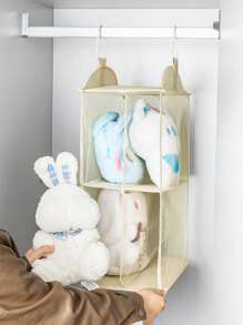 1PC Detachable 2/3/4 Compartment Pouch Hanging Handbag Organizer Clear Purse Bag Storage Holder Wardrobe Closet Space Saving Organizers System For Living Room Bedroom