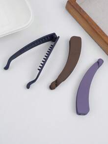 5 件复古哑光一体式香蕉发夹，高品质垂直香蕉夹带齿防滑，适用于厚发爪夹发夹发夹 - 彩色 - 查看 3