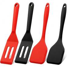 Mini Silicone Brownie Serving Spatula Set Flexible Non Stick Heat Resistant Serve Turner For Flip Eggs Crepe Steak Pizza Kitchen Utensil Red Black