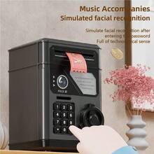 儿童电动银行，玩具 ATM 银行现金硬币罐存钱罐，包括男孩女孩的面部识别，益智玩具可爱的东西 ATM 机存款储物盒，适合 3 岁以上儿童的最佳礼物，不包括纸币和硬币