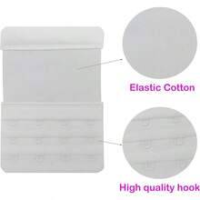 4 Hook Bra Extenders, Soft Stretchy Comfortable Strap Extender - 白色-6件裝 - 查看 9