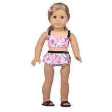 1 pièce Vêtements de poupée, maillot de bain d'été pour poupée bikini, style mode rose/vert, convient aux poupées bébé de 18 pouces, poupées réalistes reborn, convient aux filles de 3 ans et plus, étudiants, accessoires de jouet de poupée, cadeau d'anniversaire, fête de vacances