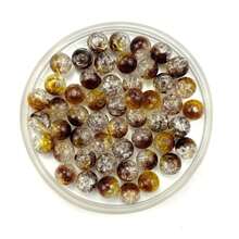 50/100 颗 8 毫米黑色裂纹亚克力珠，适合 DIY 珠宝制作，时尚简约风格，非常适合情侣手链和工艺配件