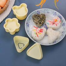 7pcs Yellow Rice Ball Mold Set, Triangle Sushi Rice Mold - Yellow - View 9