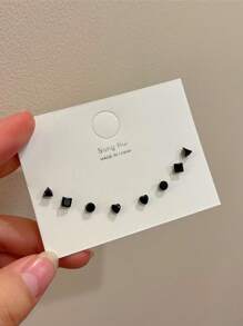 3/4/5pcs Minimalist Small Geometric Stud Earrings Set, Versatile For Daily Wear