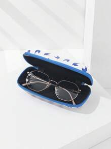 1 pièce Étui à lunettes à fermeture éclair avec imprimé d'origami conque, étoile de mer et coquille bleue océan pour hommes. Convient pour les lunettes de soleil et les lunettes de prescription
