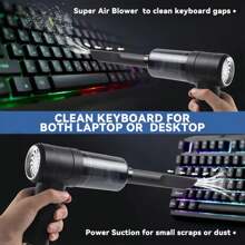 High Power Cordless Handheld Vacuum Cleaner - Multi-Functional Dust Vacuum Cleaner For Home And Car - USB Charging, Includes Accessory Kit, Cleaning Brush, Carpet Cleaner, Cleaner For All Household Cleaning