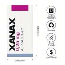 Asciugamano da spiaggia ad asciugatura rapida - Xanax, morbido, assorbente, leggero, con disegno blu e bianco "CIAO Xanax" - perfetto per viaggi, campeggio, surf e accessori da spiaggia