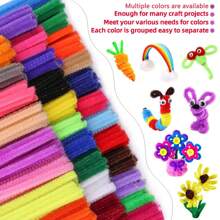 50/100/500 PCS Fluffy Chenille Stems For DIY Crafts 20 Vibrant Colors 12 Inch Fuzzy Pipe Cleaners Dense Twisted Yarn For Creative Art Projects Handmade Toys And Decorations
