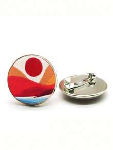 suteyi 1 件复古艺术风格胸针，海浪星空玻璃贴片徽章胸针