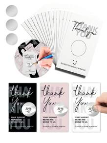 50 Pcs Scratch - Off Voucher Cards | Blank Thank - You Gift Certificates Perfect For Small Businesses, Restaurants, Spas & Beauty Salons Ideal For Birthday, Holiday & Wedding Gift Games, Celebration Events, School Supplies, Back To School