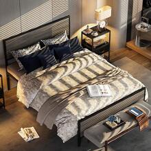 Base de Cama Individual,1M Cama Individual,Base de Cama con Cabecero y Pie de Cama,Bases para Camas Individuals,con Bases Camas Soporte de Lamas Metálicas,195CM*100CM*35CM (Gris) - GRIS - Ver 11