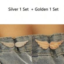 1对/2对/4对腰部塑形翼扣，带可拆卸无钉无缝扣，适用于牛仔裤 - 可拆卸腰带缩减器、腰带 - 彩色 - 查看 15