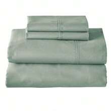 Cool & Crisp 3-Piece 300 Thread Count Green River Cotton Percale Sheet Set, Twin - greenriver - View 5