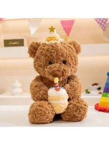 New Lane Family Birthday Cake Bear Plush Toy Cartoon Animal Hug Series Birthday Hat Gift Bear Hug Pillow, Soft Cute Home Sofa Bear Decoration To Accompany Children To Appease Dolls Colorful Easter Gifts To Male And Female Friends Birthday Gift (Because The Fabric Is Batch Production, There Will Be Some Faint Color Difference, The Real And Publicity Pictures Close)
