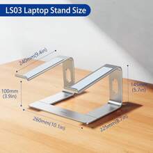 BESIGN LS03 Aluminum Laptop Stand, Ergonomic Detachable Computer Stand, Riser Holder Notebook Stand Compatible With Air, Pro, , HP,  More 10-15.6" Laptops, Black