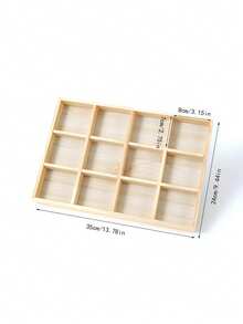 1 件木制珠宝托盘，手表架，戒指，耳环，手镯，项链收纳展示架