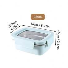 1 件 304 不锈钢分隔午餐盒，带可拆卸盖子，便携式密封防漏午餐盒，大容量可重复使用便当盒，带单/双隔间，水果沙拉储存容器，食物保鲜盒，可用洗碗机和微波炉清洗，适合学生和成人在家中、学校、办公室、户外露营、野餐、旅行、返校使用