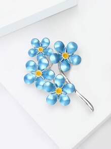 1pc Forget Me Not Blue Flower Brooch For Women,Plant Brooches,For Bag, Sweater, Coat, Hat, Shoes, Dress, Suit