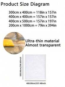 1pc/2pcs Transparent Furniture Dust Cover, Wardrobe Sofa Protective Film, Renovation Plastic Dust Cover, Paint Spray Dust Cover - Clear - View 2