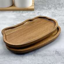 1/2pcs Wood Serving Tray, Wooden Fruit Plate, Solid Wood Dessert Plate, Multi-Functional Snack Dish, Decorative Food Tray, Washable Serving Platter, Coffee Cup Tray, Tea Cup Tray, Cheese Board For Home, Innovative Bread Tray, Room Decoration, Kitchen Decoration, Service TraySuitable For Family Gatherings, Friends Party Tray And Christmas Gatherings