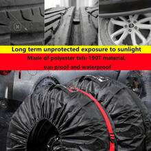 Pokrowiec na koło zapasowe z poliestru z odblaskowymi paskami i klamrami - ochrona przed warunkami atmosferycznymi, pokrowiec do przechowywania opon i akcesoriów, odpowiedni do samochodów osobowych, ciężarowych, SUV-ów, pokrowców na koła