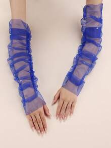 1 双长款优雅露指保暖袖套，适合女性晚会、约会、歌剧（多种颜色可选） - 彩色 - 查看 18