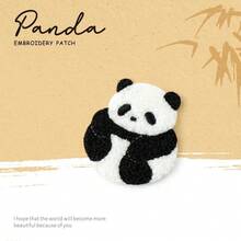 Cartoon Plush Panda Embroidery Cloth Patch, Ironing Applique Sew On Patch For Clothes, Pants, Bag, Scarf, Hat, Jacket, T-Shirt, Decoration, DIY Phone Case, Notebook, Bag, Backpack, Self-Adhesive - Multicolor - View 9