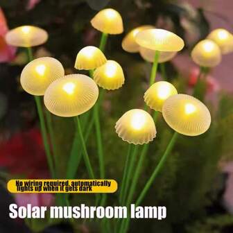 1 pieza Nueva lámpara tipo medusa con energía solar, luz ambiental con estaca solar para jardín, luz de decoración para jardín, luz de paisaje exterior para césped, adecuada para césped, patio, villa, jardín, sendero, pasillo, patio, maceta de flores, fiesta, Navidad y decoración de Halloween, luz solar exterior para jardín