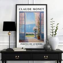 1pc Nghệ thuật vẽ nổi tiếng Claude Monet Bản in và áp phích Cổ điển Đầy màu sắc Sân trong Hoa Phong cảnh Biển Tranh vải Trang trí nhà Quà tặng Khung tùy chọn - Nhiều màu - Xem 9