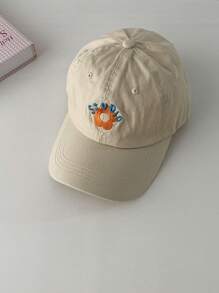 1pc New Arrival Contrasting Color Wide Brim Small Face Baseball Cap, Student Letter American Style Baseball Hat,