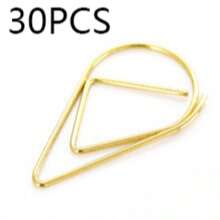 30pcs Water Drop Shaped Paper Clips, Suitable For Notebook, Office, School, Cute Bookmark Clips And Stationery Accessories - Multicolor - View 12