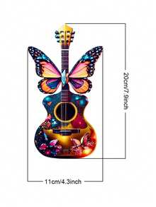 1 pieza Atrapasol de acrílico con mariposa, decoración colgante para ventana y puerta con escena festiva, decoración navideña, regalo del Día de San Valentín o del Maestro, colgante retro con flor, mariposa, guitarra o coche plano