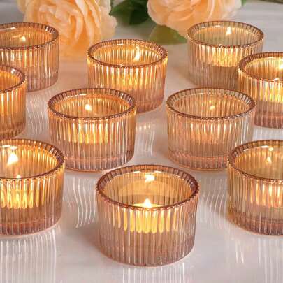 1/4 حامل شمعة شفاف، مناسب لإحتواء شموع معطرة، مثالي لعشاء رومانسي بنور الشموع، شموع منزلية، خلق أجواء مناسبة للمناسبات المختلفة كالتجمعات والأعياد وغيرها. كأس شمعة معطرة من الزجاج، كأس شمعة مخطط، حامل شمعة معطرة شفاف مقاوم للحرارة المرتفعة