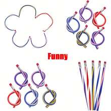 30 支/15 支/3 支柔性铅笔，带橡皮擦的柔性铅笔，实用可弯曲魔术铅笔，专业艺术用途的创意书写铅笔，灵活可折叠的软铅笔，适合作为生日派对礼物和有趣的奖品/办公用品 - 彩色 - 查看 2