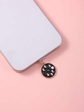1 pezzo Tappo antipolvere in resina decorato con sole, luna e stelle per porta di ricarica di , Android e Type-C
