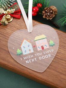 I Wish You Lived Next Door, House Transparent Acrylic Ornament, Christmas Tree Hanging Decorations, Friend Christmas Gift Besties Christmas Gift Holiday Party Home Decor Ornament, Good Neighbor Gift, Housewarming Gift For New Neighbor