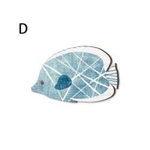 4 Peças Conjunto de Decoração de Parede de Peixes de Madeira, Decoração Costeira, Decoração Náutica Suspensa de Madeira, Decoração de Parede Suspensa para Banheiro, Decoração de Ambiente, Decoração de Verão para Casa, Praia