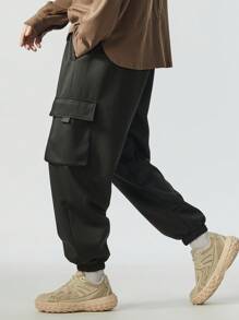 Pantalones cargo informales de talla grande, pantalones largos con cordón en el tobillo y múltiples bolsillos, aptos para todas las estaciones