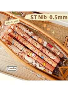 12/6/1 Bolígrafo de gel con diseño de Capibara, bolígrafo de tinta azul retráctil y de escritura suave, útiles de oficina y escolares de materiales plásticos con diseño estético