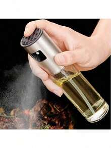 1个橄榄油喷雾瓶，适用于盛放各种液体，非常适合户外烧烤、烤架、低脂食物、厨房、烧烤、空气炸锅和露营，适合女孩，轻巧的家用烤架、喷雾器、分配器、可再填充喷雾瓶。厨房小工具、厨房配件、厨房、家居装饰 - 非常适合烹饪、烘焙、烧烤和沙拉 | 适合家庭、餐厅和户外露营的理想厨房小工具（颜色和款式随机）