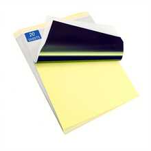 20 Stücke Tattoo Transferpapier, Tattoo Schablonen Transferpapier, Kopierpapier, Tattoo Zubehör, Thermopapier, 4 Lagen A4 Größe, sofortige Übertragung, präzise Formgebung ohne Unschärfe, geeignet für alle Arten kreativer Muster, kompatibel mit den meisten Transfermaschinen, Tattoo Transfermaschinen Zubehör, ein Muss für Tätowierer um hochwertige Tattoos zu erstellen, Geschenke