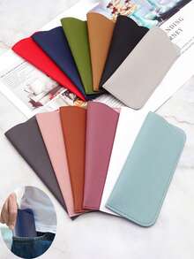 10件/5件/3件/1件皮革防水、防刮、防尘、柔软内衬口袋眼镜收纳袋，软包太阳镜收纳袋，适合日常收纳，适合外出携带，防止镜面刮花，避免摩擦眼镜及太阳镜镜面。 - 多色 - 查看 2