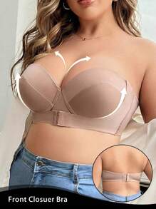 Sutiã com Armação e Drapeado Fashionável para Mulheres Plus Size