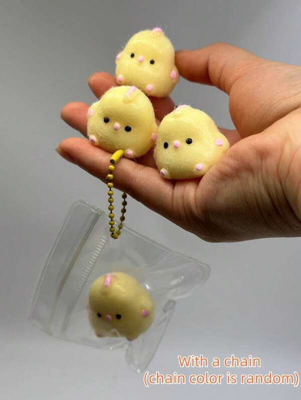 1/2/6 peças Mini Chick, decoração ou presente para bons amigos, recuperação lenta para aliviar o estresse, música de apertar de pintinho saltitante (cor aleatória do chaveiro), presente para namoradas, pingente de namorada, chaveiro de pintinho fofo, escolha perfeita para o Dia dos Namorados, Dia das Mães, presente para minha mãe