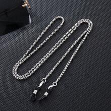 1pc Minimalist Stainless Steel Long Fashion Hip Hop Eyeglass Chain Necklace, Men's Silver-Gray Metal Glasses Chain, Minimalist Chic Personalized Thin Durable Face Mask/Glasses Retainer Chain, Classic 29.5" Collar Necklace, Handmade Exquisite Eyewear Accessory - Silver - View 5