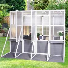 Household-Greenhouse, Wooden Lean To Greenhouses For Outdoors, Heavy Duty Walk In Green House For Outside Winter, Large Hot House For Sunroom Storage Shed, Garden, Backyard(103.9''X98.4''X77.6'')-1166 - Multicolor - View 6