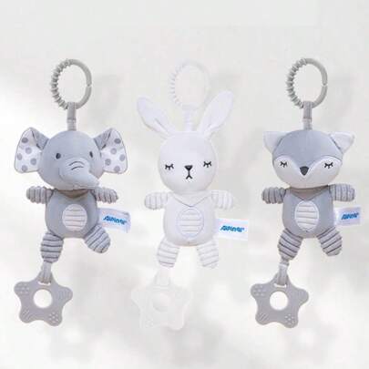 Novo estilo de pingente de carrinho de bebê, sino de vento, brinquedo infantil para recém-nascidos de 0 a 1 ano, música suave, pingente de carro, pode mastigar com mordedor