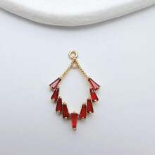 1 pieza/2 piezas/4 piezas Colgante con forma de rombo enchapado en latón vintage con circonita cúbica, suministros de artesanía de joyería DIY para pendientes